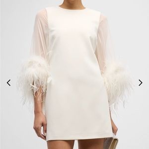 Alice + Olivia Izola Feather-Trim Minidress